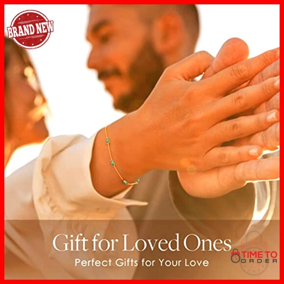 925 Sterling Silver Dainty Charm Bracelet, Adjustable Link Chain, Birthstone - Picture 2 of 7